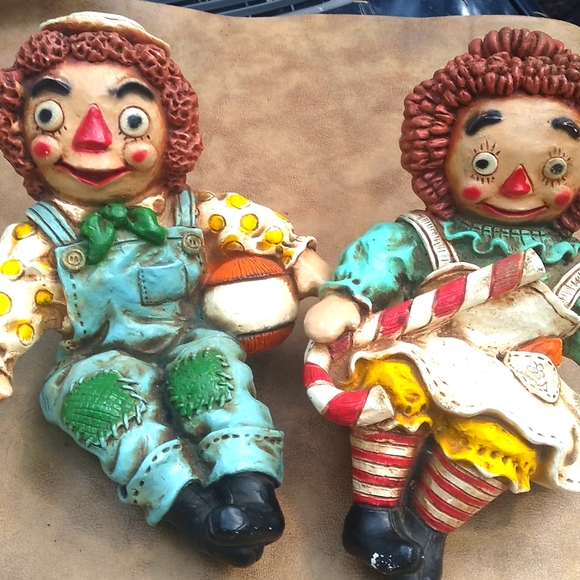 Vintage Other - Raggedy Ann Andy Vintage Universal Statuary Corp 1969 Shelf Decor Plastic Mold